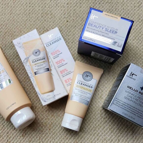 it Comestics Lot Confidence in a Cleanser Beauty Sleep Wrinkle Reducing Retinol - Picture 1 of 9